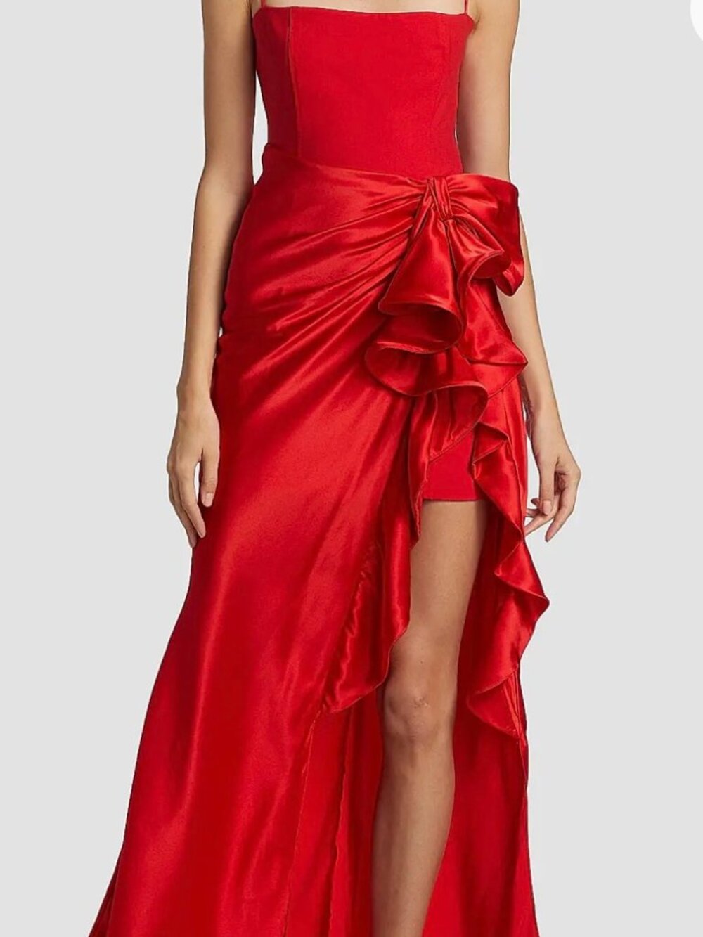 Cinq à Sept Red Ruffle Gown | Romantic Formal | Black Tie Wedding Guest | Size 0